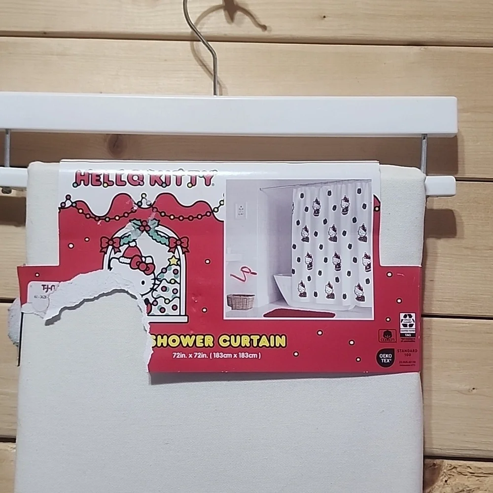 Hello Kitty Shower Curtain NEW Christmas 🎄